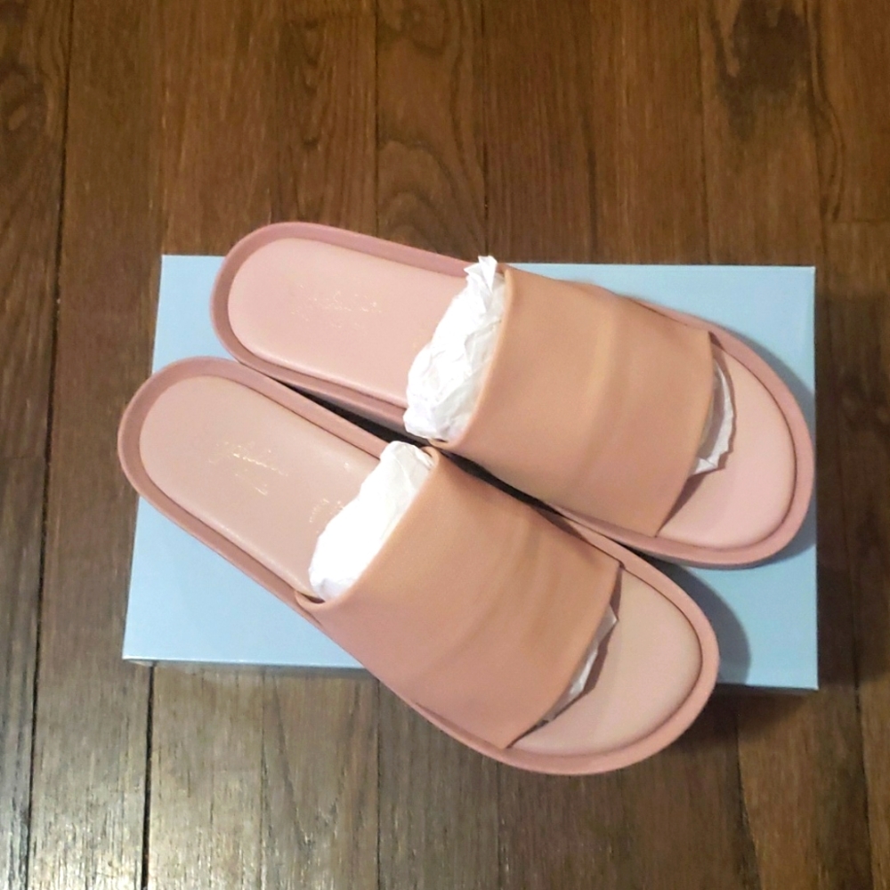 Seychelles catamaran pink platform slide sandal 8.5